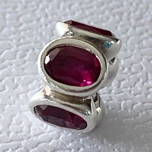 Authentic Pandora Silver Red Oval Lights Charm ~ Retired & Rare